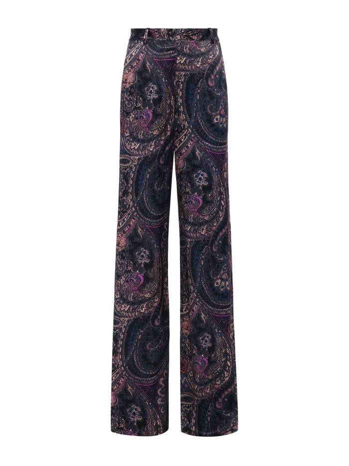 Women L039Agence Pants Pilar WideLeg Pant Plum Multi Boute Paisley Women L039Agence Pants Pilar WideLeg Pant Plum Multi Boute Paisley
