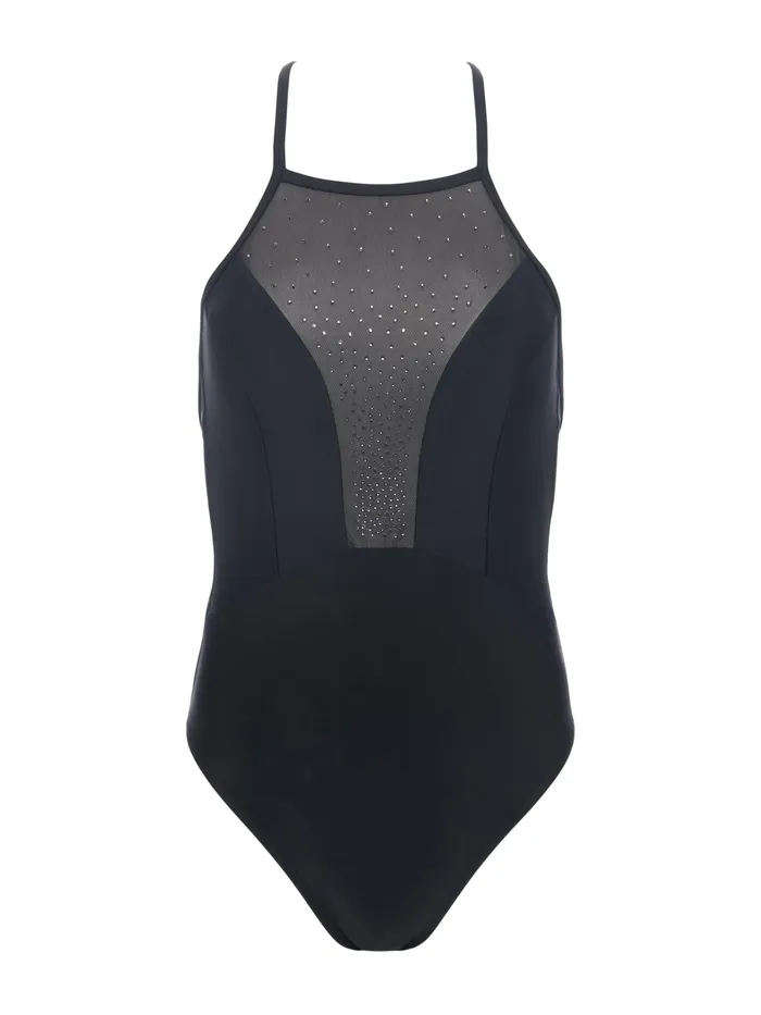 Women L039Agence Swimwear Belle Embellished OnePiece Blackcrystal Women L039Agence Swimwear Belle Embellished OnePiece Blackcrystal