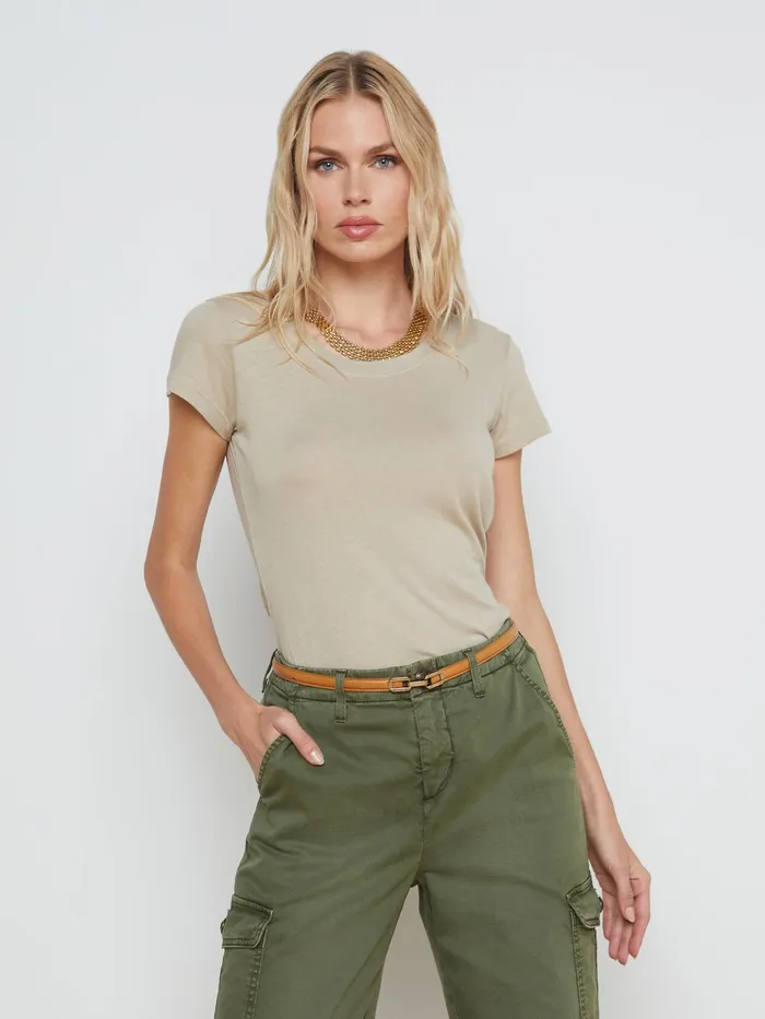 Women L039Agence Tees Cory Cotton Scoopneck Tee Biscuit
