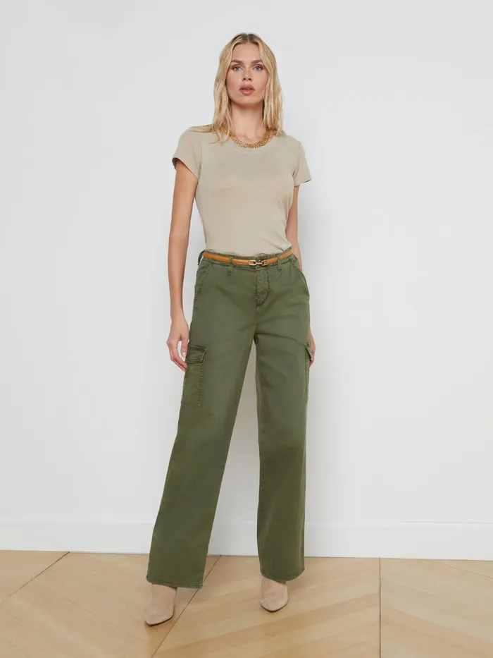 Women L039Agence Tees Cory Cotton Scoopneck Tee Biscuit Women L039Agence Tees Cory Cotton Scoopneck Tee Biscuit
