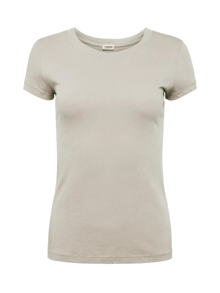 Women L039Agence Tees Cory Cotton Scoopneck Tee Biscuit Women L039Agence Tees Cory Cotton Scoopneck Tee Biscuit