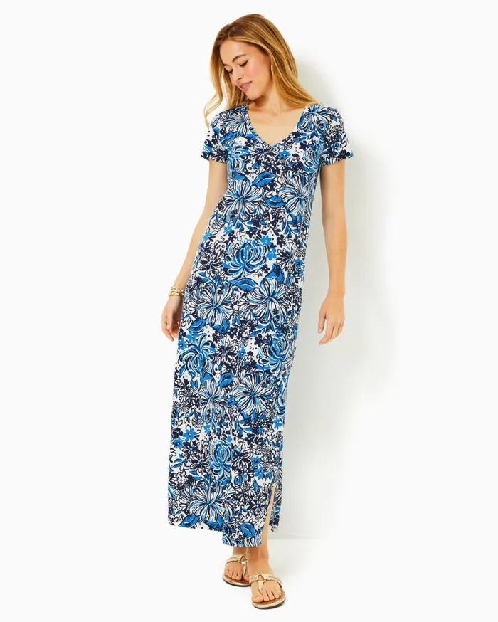 Women Lilly Pulitzer Dresses Malone Maxi Dress Las Olas Aqua Strong Current Sea Women Lilly Pulitzer Dresses Malone Maxi Dress Las Olas Aqua Strong Current Sea