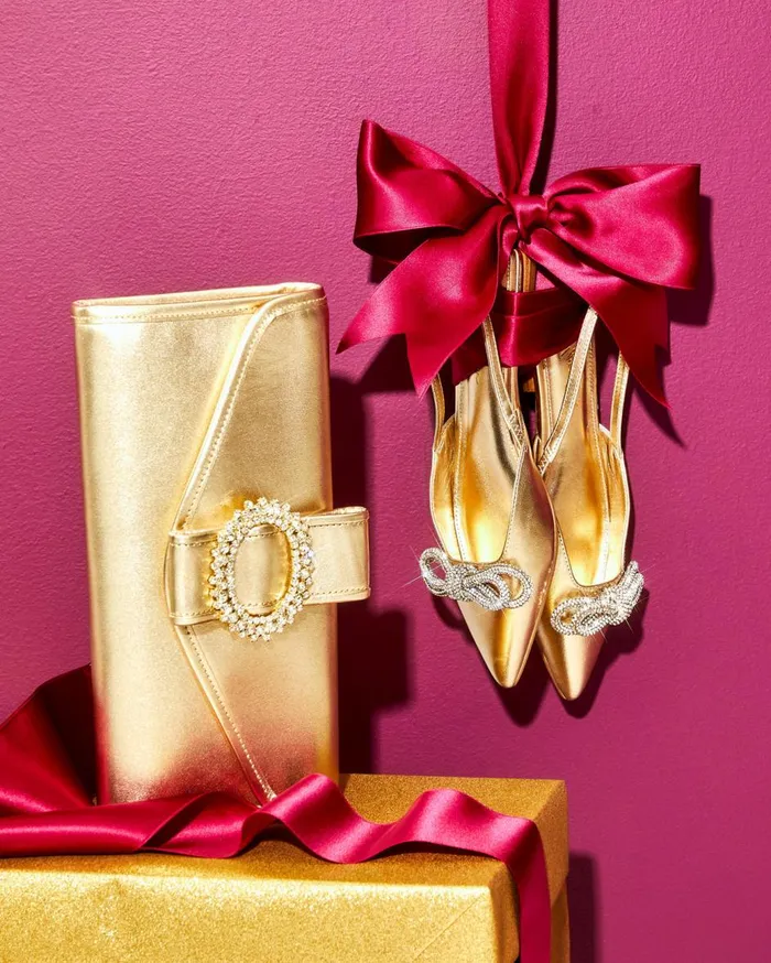 Women Lilly Pulitzer Shoes Brit Leather Slingback Heels Gold Metallic