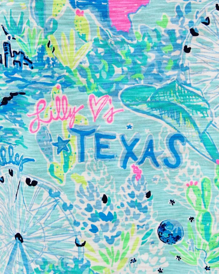 Women Lilly Pulitzer Tops Etta VNeck Top Whisper Blue Lilly Loves Nantucket