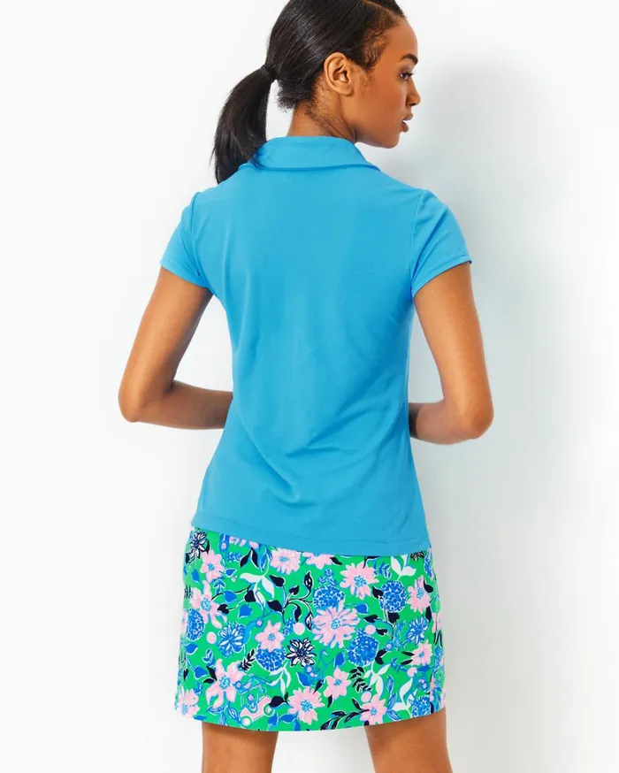 Women Lilly Pulitzer Tops UPF 50 Luxletic Frida Scallop Polo Top Conch Shell Pink Women Lilly Pulitzer Tops UPF 50 Luxletic Frida Scallop Polo Top Conch Shell Pink