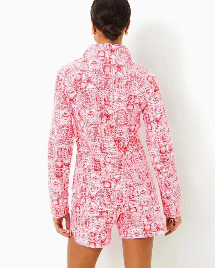 Women Lilly Pulitzer Tops UPF 50 Skipper Popover Low Tide Navy Pandarama Women Lilly Pulitzer Tops UPF 50 Skipper Popover Low Tide Navy Pandarama