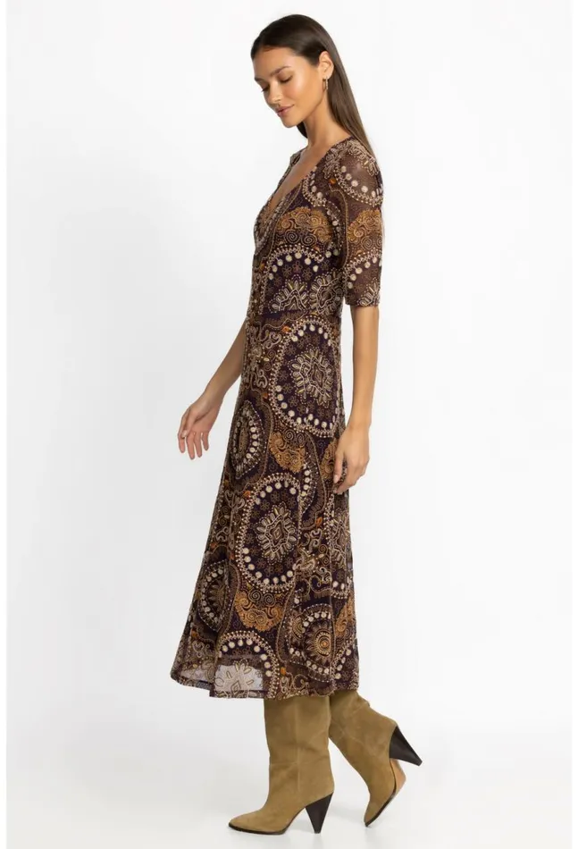 Women Loving Is Easy Mesh Midi Dress Multi Johnny Was Dresses