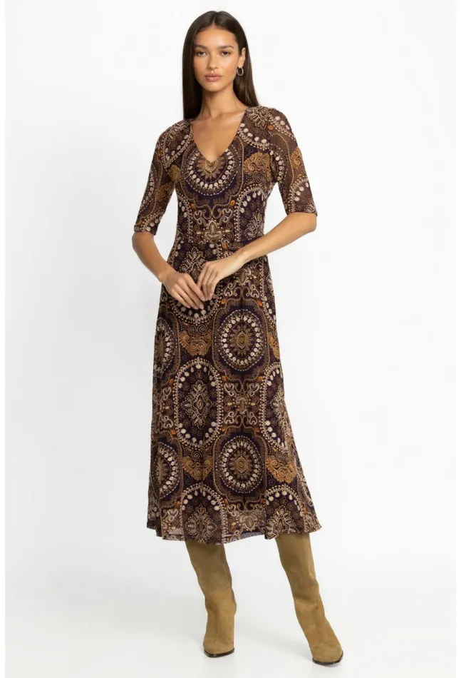 Women Loving Is Easy Mesh Midi Dress Multi Johnny Was Dresses