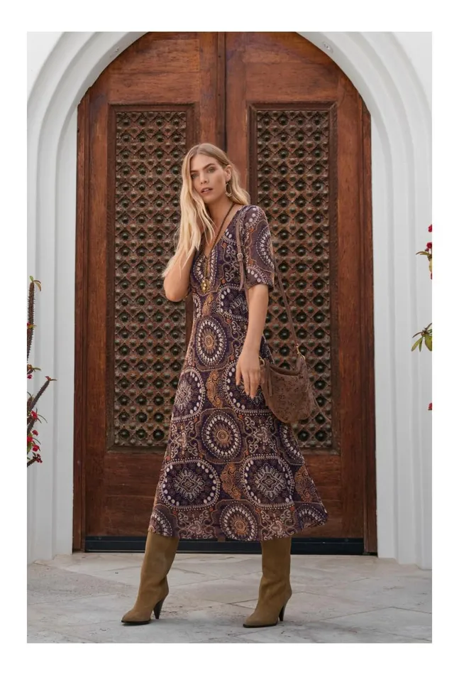 Women Loving Is Easy Mesh Midi Dress Multi Johnny Was Dresses