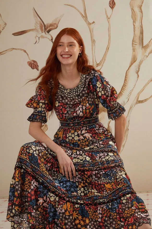 Women Maxi Dresses Farm Rio Black Jujus Garden Maxi Dress