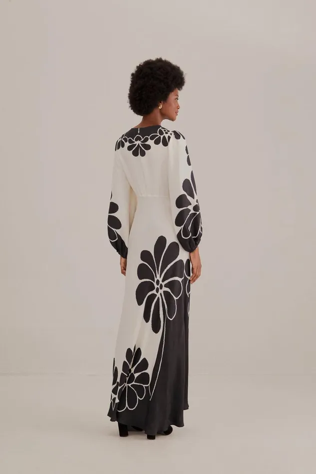 Women Maxi Dresses Farm Rio Black Palermo Cut Out Lenzing Ecovero Viscose Maxi Dress