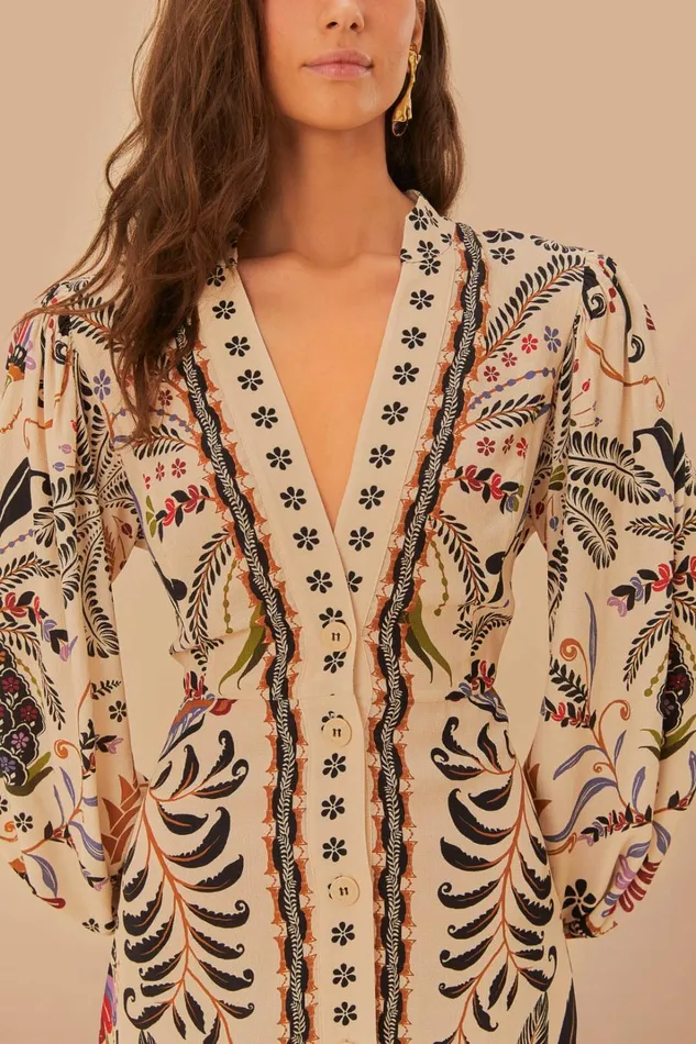 Women Maxi Dresses Farm Rio Sand Classic Nature Maxi Dress