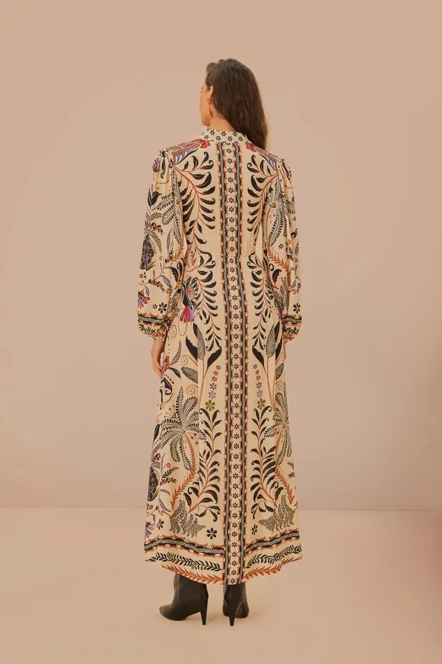 Women Maxi Dresses Farm Rio Sand Classic Nature Maxi Dress