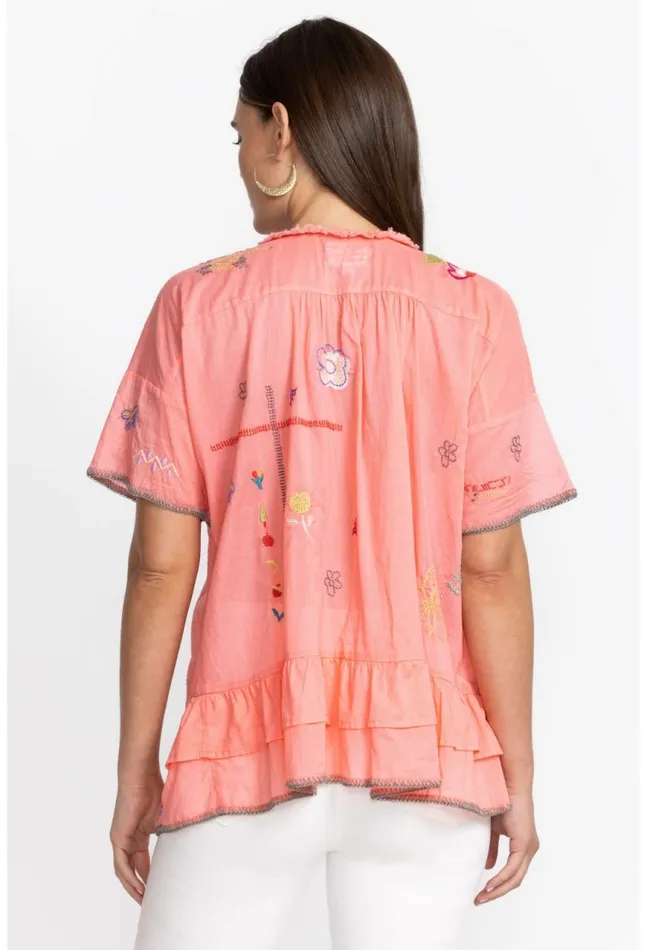 Women Mayeda Blouse Shell Pink Johnny Was Tops