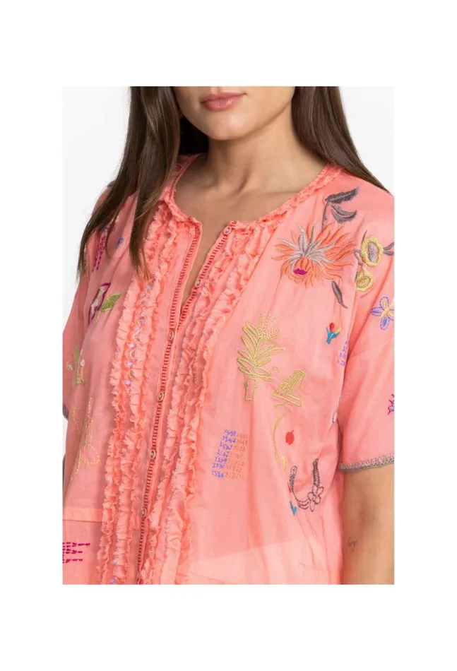 Women Mayeda Blouse Shell Pink Johnny Was Tops