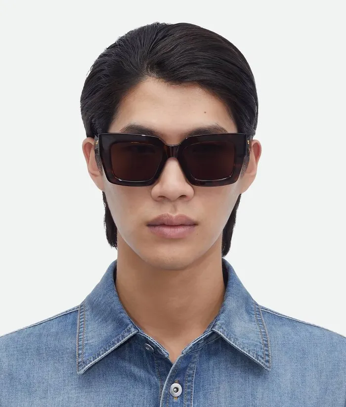 WomenMen Bottega Veneta Sunglasses Classic Square Sunglasses Havana Brown