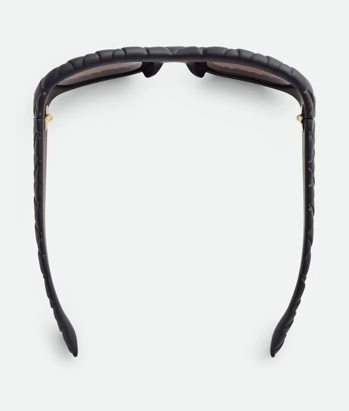 WomenMen Bottega Veneta Sunglasses Intrecciato Rectangular Sunglasses Blackgrey