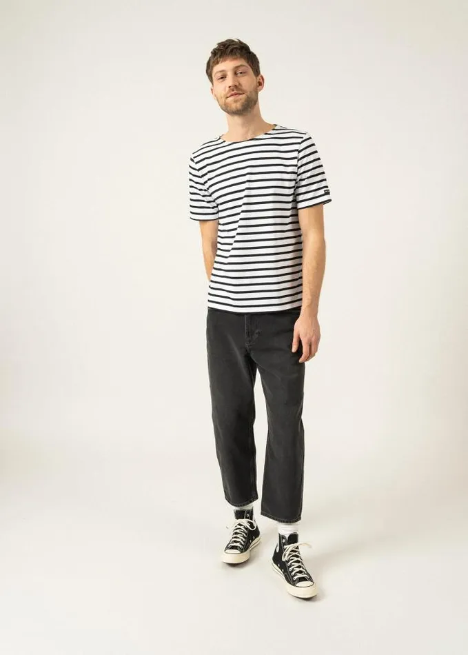 WomenMen Breton Striped Shirts Saint James LEVANT MODERN White Black