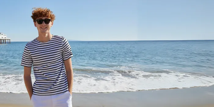 WomenMen Breton Striped Shirts Saint James LEVANT MODERN White Black
