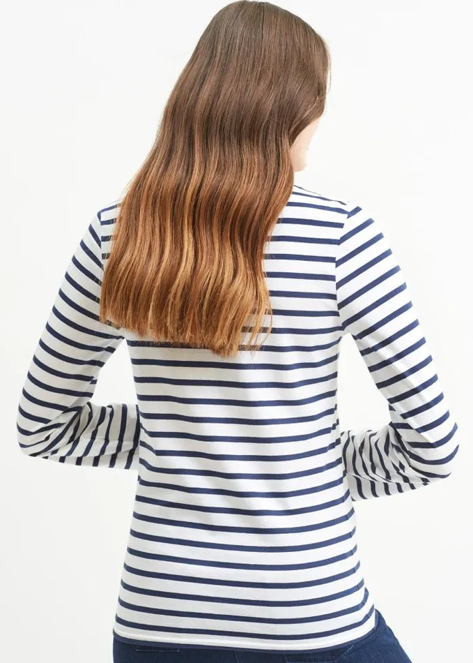WomenMen Breton Striped Shirts Saint James MINQUIERS MODERN White Navy