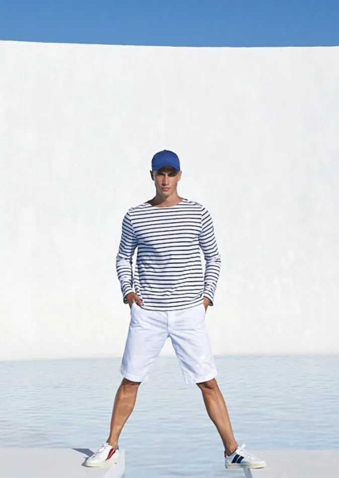 WomenMen Breton Striped Shirts Saint James MINQUIERS MODERN White Navy