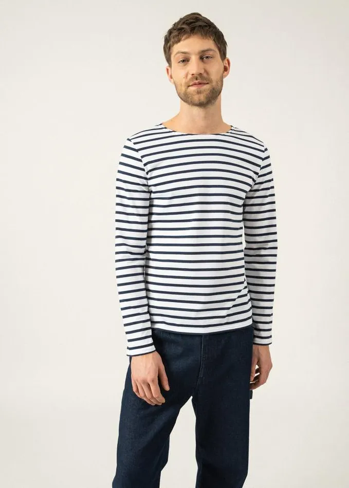WomenMen Breton Striped Shirts Saint James MINQUIERS MODERN White Navy
