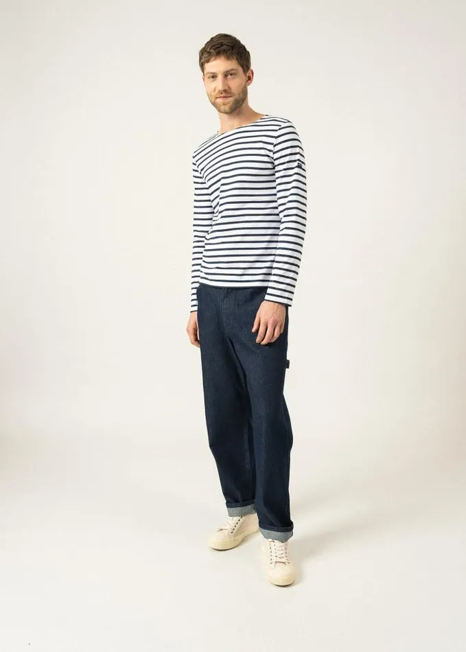 WomenMen Breton Striped Shirts Saint James MINQUIERS MODERN White Navy