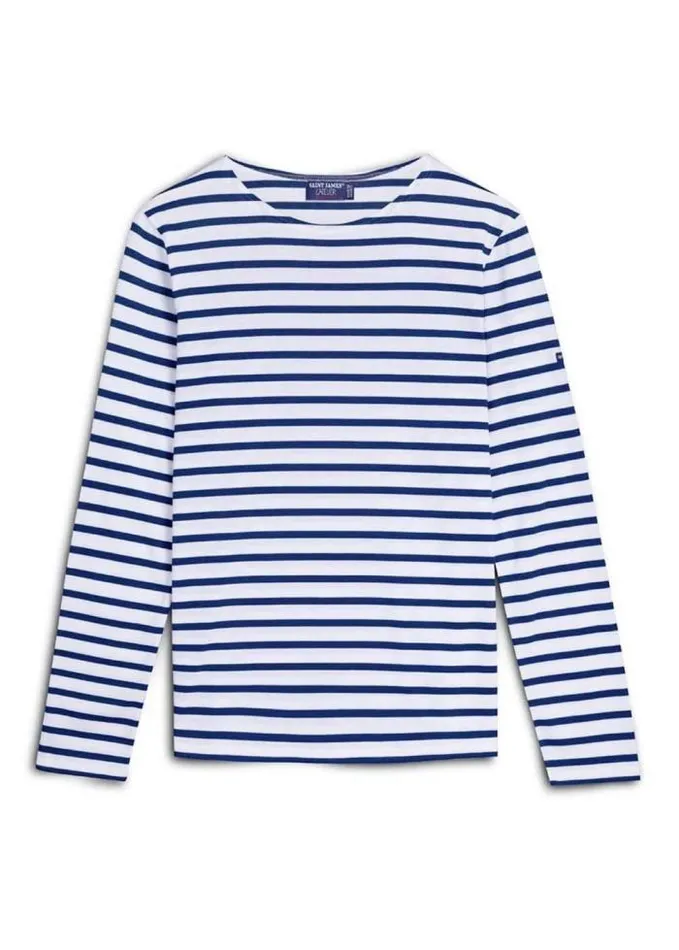 WomenMen Breton Striped Shirts Saint James MINQUIERS MODERN White Navy