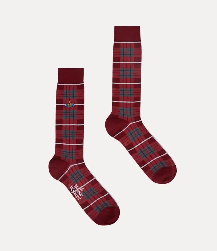 WomenMen Tartan Sock Bordeaux Vivienne Westwood Socks And Tights WomenMen Tartan Sock Bordeaux Vivienne Westwood Socks And Tights