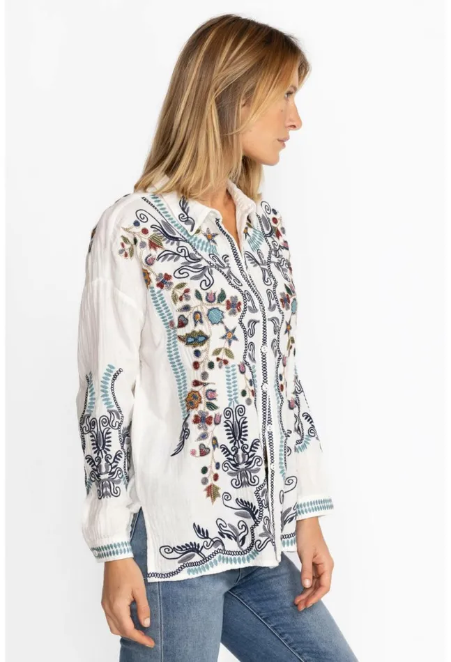 Women Merrick Blouse Natural Johnny Was Tops