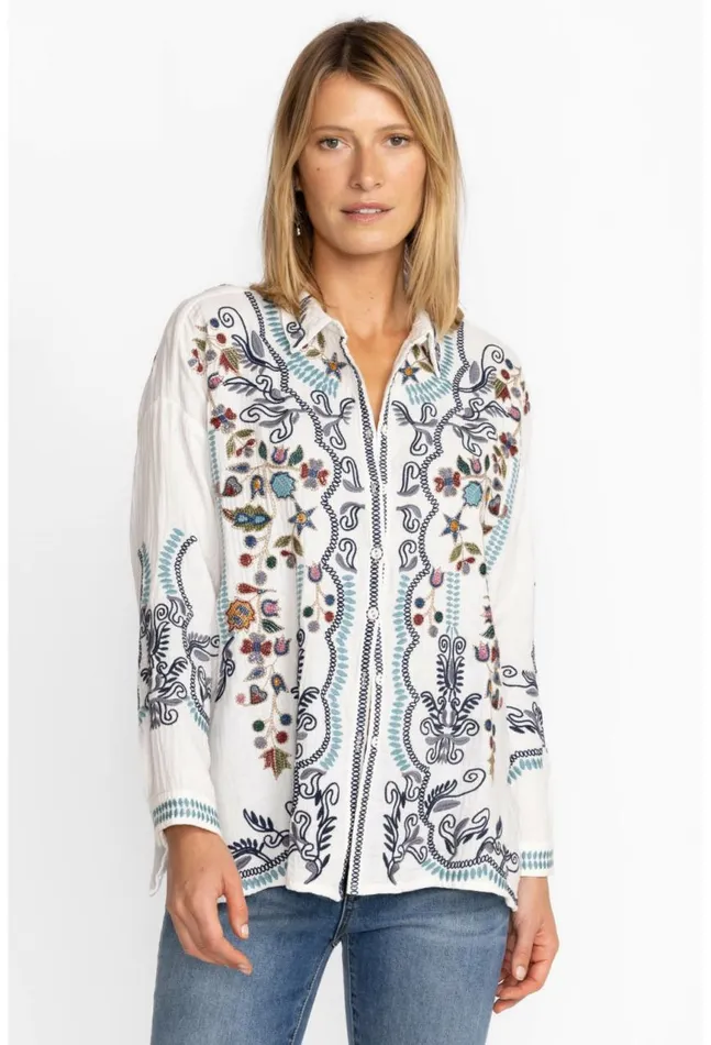 Women Merrick Blouse Natural Johnny Was Tops