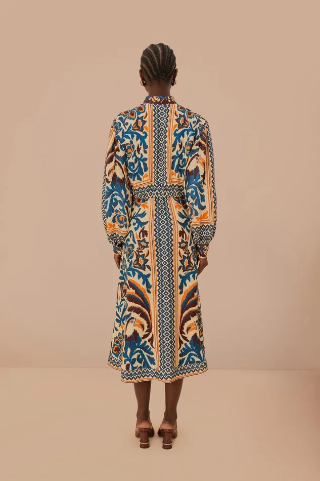 Women Midi Dresses Farm Rio Toucans Scarf Sand Midi Dress