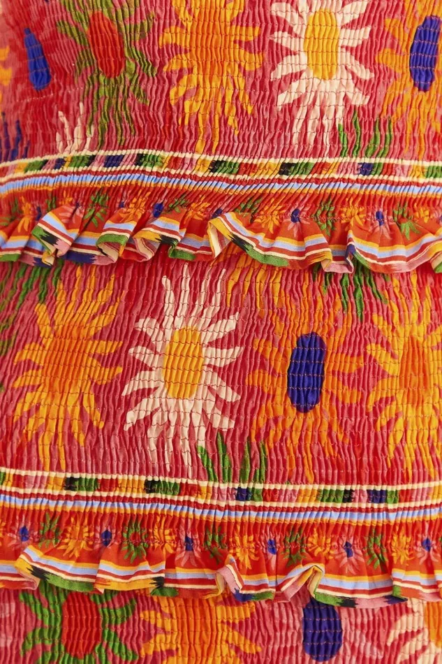 Women Mini Dresses Farm Rio Coral Summer Sun Mini Dress