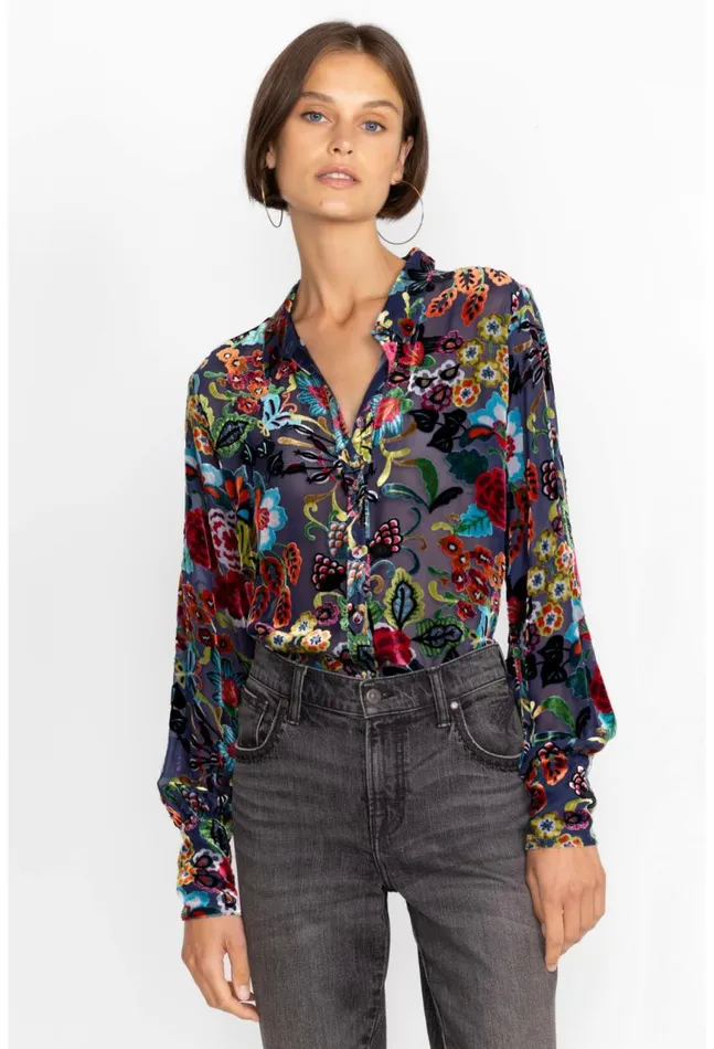 Women Minto Burnout Yrene Blouse Minto Johnny Was Tops
