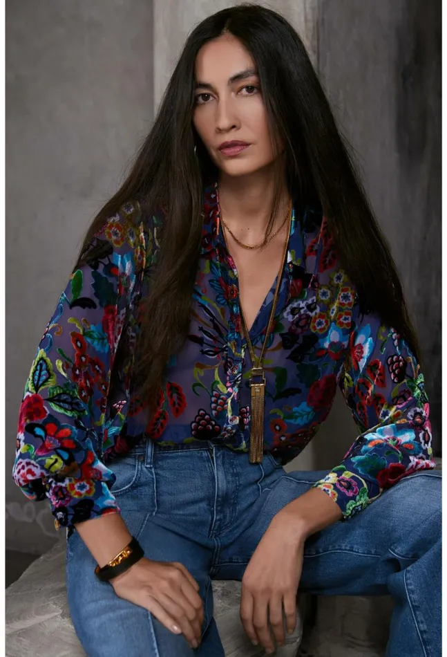 Women Minto Burnout Yrene Blouse Minto Johnny Was Tops