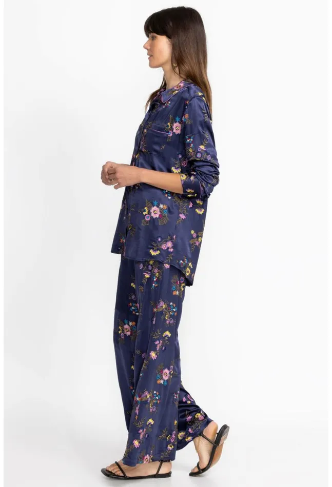 Women Misty Rayon Easy Pant Sapphire Blue Johnny Was Bottoms