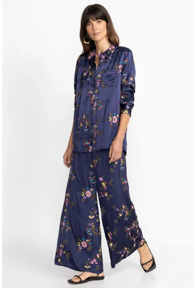 Women Misty Rayon Easy Pant Sapphire Blue Johnny Was Bottoms