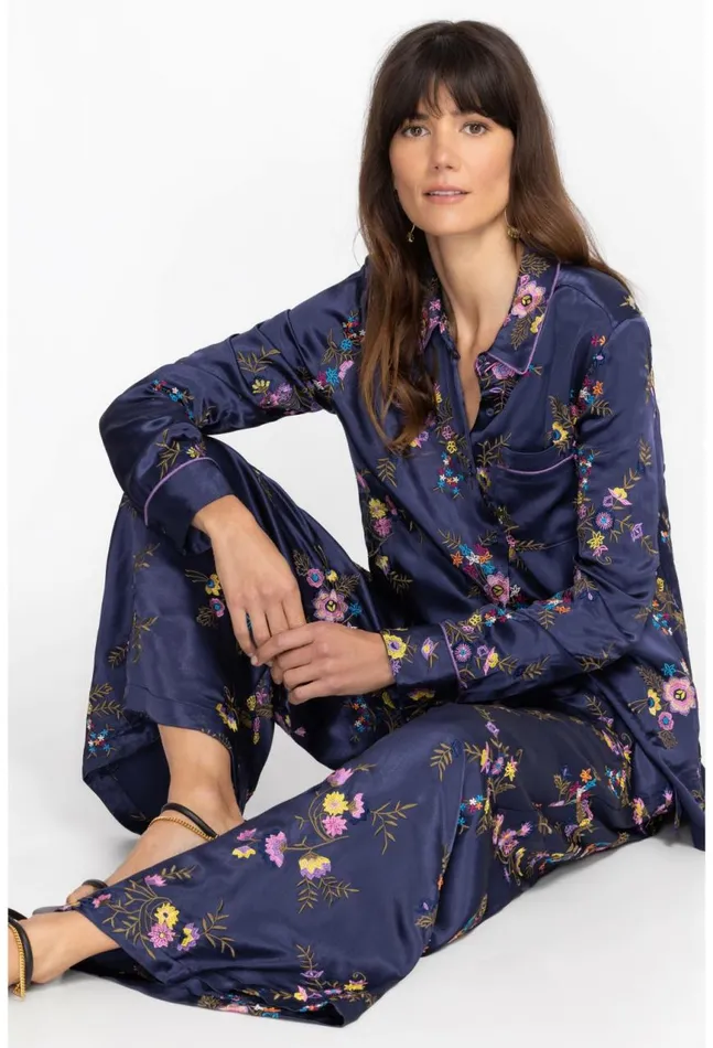 Women Misty Rayon Easy Pant Sapphire Blue Johnny Was Bottoms