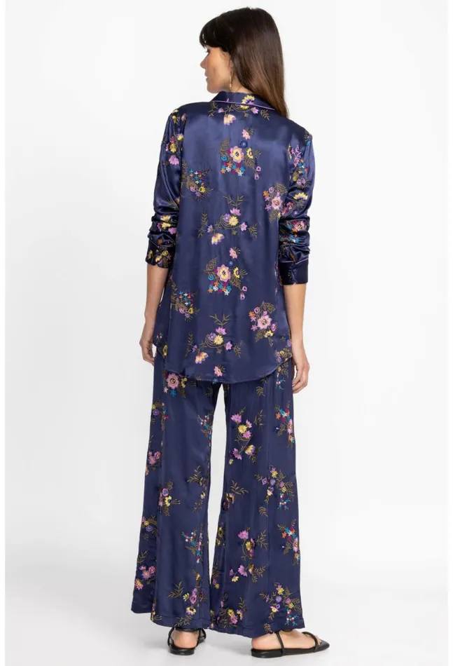 Women Misty Rayon Easy Pant Sapphire Blue Johnny Was Bottoms