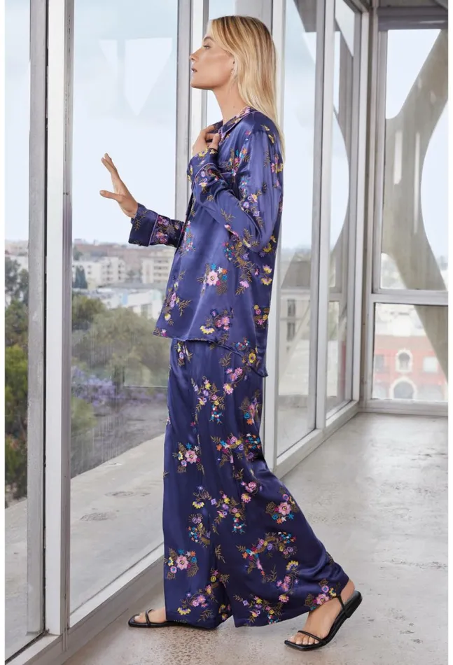 Women Misty Rayon Easy Pant Sapphire Blue Johnny Was Bottoms