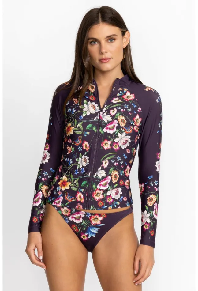 Women Ombre Garden Long Sleeve Surf Shirt Ombre Garden Johnny Was TwoPieces