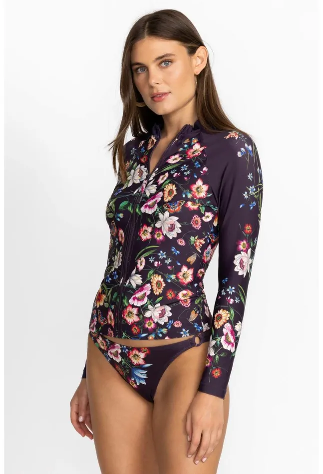 Women Ombre Garden Long Sleeve Surf Shirt Ombre Garden Johnny Was TwoPieces