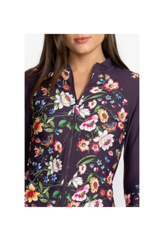 Women Ombre Garden Long Sleeve Surf Shirt Ombre Garden Johnny Was TwoPieces
