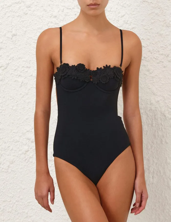 Women One Pieces Zimmermann Everley Embroidery 1pc Black