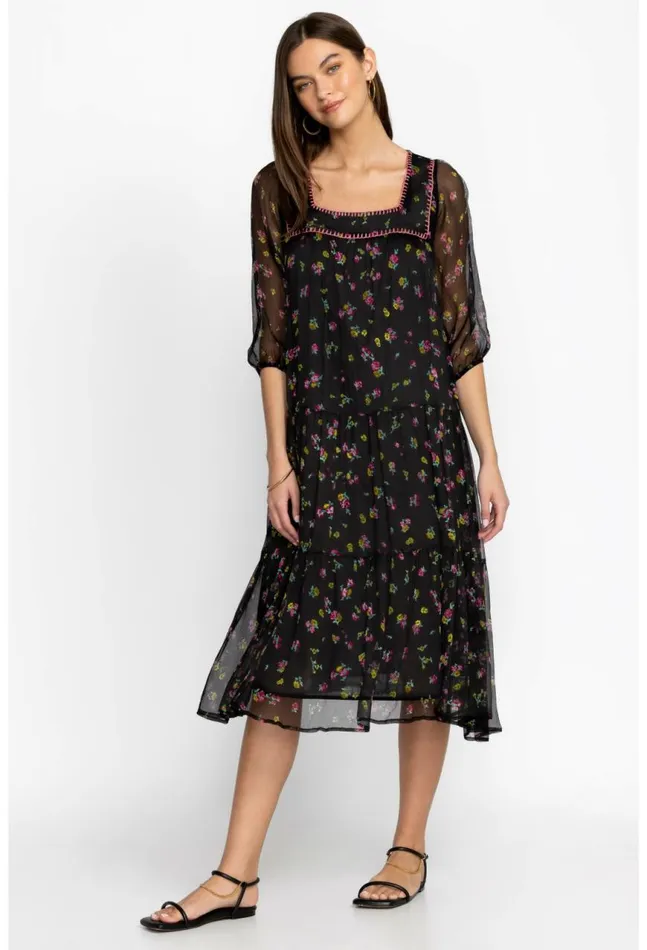 Women Paige Midi Dress Little Ditsy Johnny Was Dresses