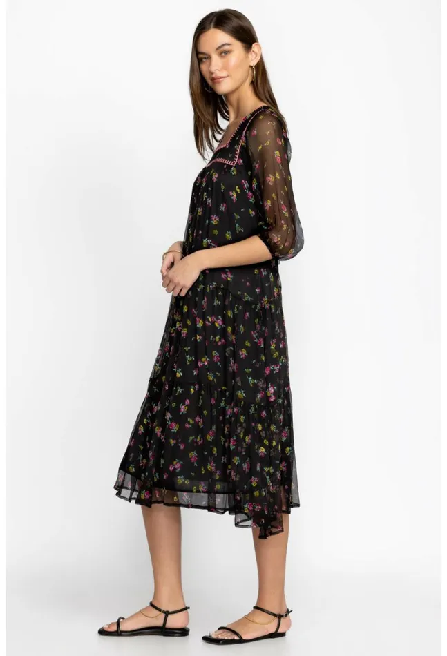Women Paige Midi Dress Little Ditsy Johnny Was Dresses
