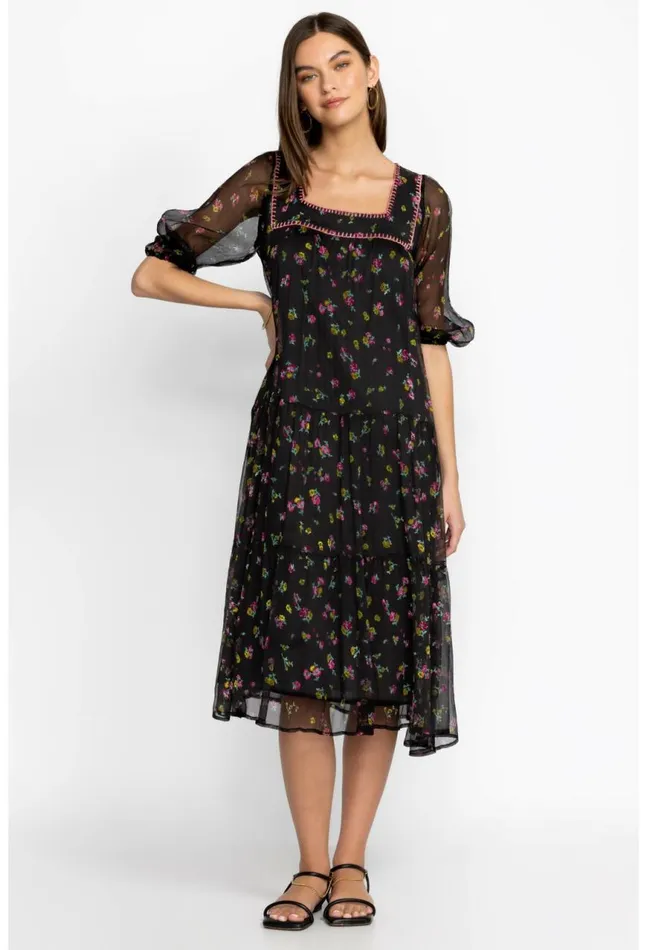 Women Paige Midi Dress Little Ditsy Johnny Was Dresses