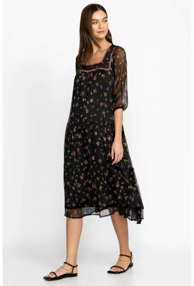 Women Paige Midi Dress Little Ditsy Johnny Was Dresses