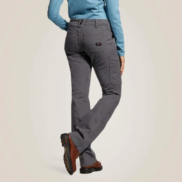 Women Pants and Shorts Ariat FR Stretch DuraLight Canvas Stackable Straight Leg Pant Iron Grey Women Pants and Shorts Ariat FR Stretch DuraLight Canvas Stackable Straight Leg Pant Iron Grey