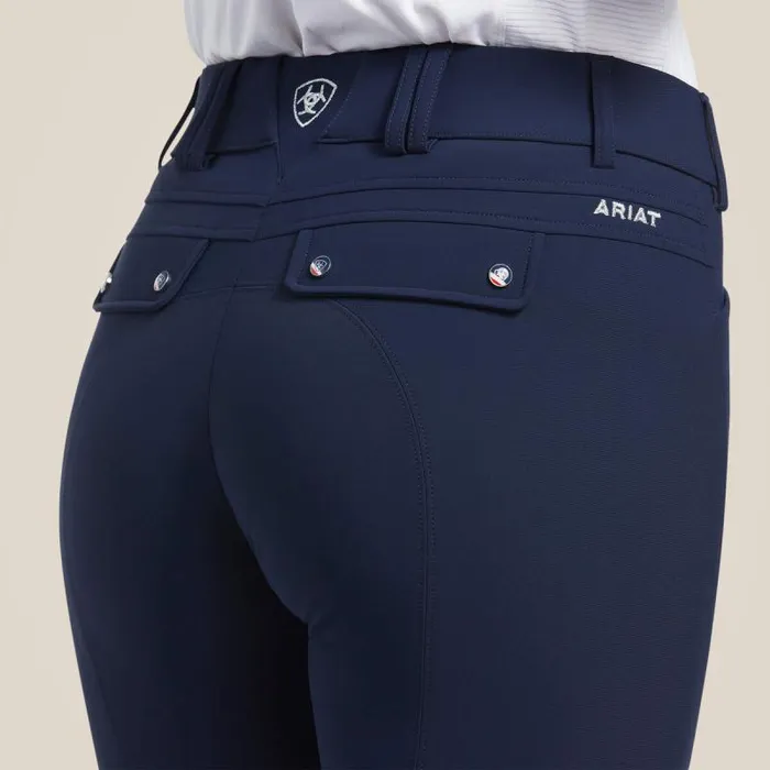 Women Pants and Shorts Ariat Tri Factor Grip Knee Patch Breech Navy Women Pants and Shorts Ariat Tri Factor Grip Knee Patch Breech Navy